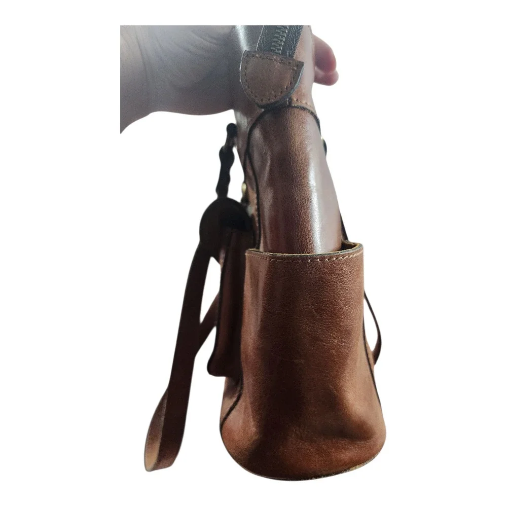 Patricia Nash Bolsena tote bag full grain leather purse‎ shoulder bag brown